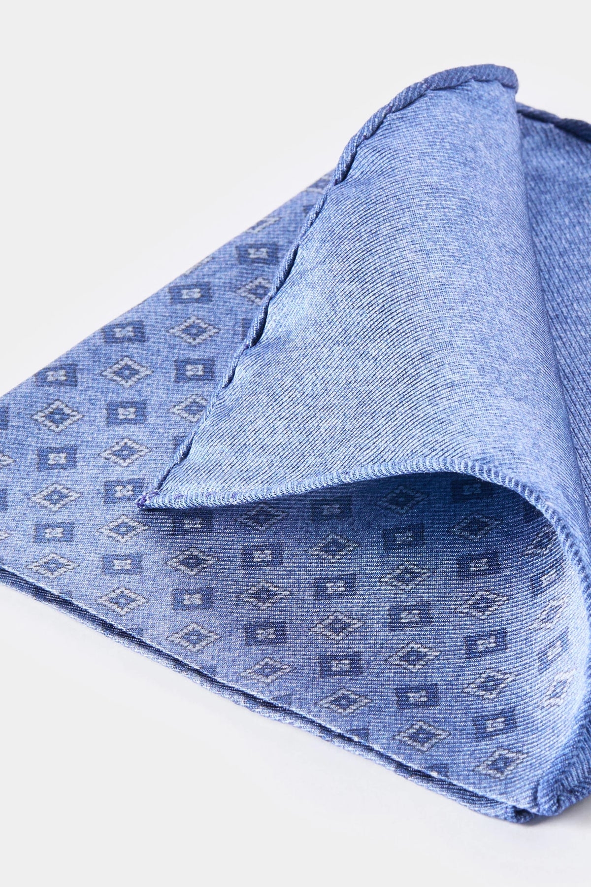 men pini parma fancy pocket square made in italy in avio blue 