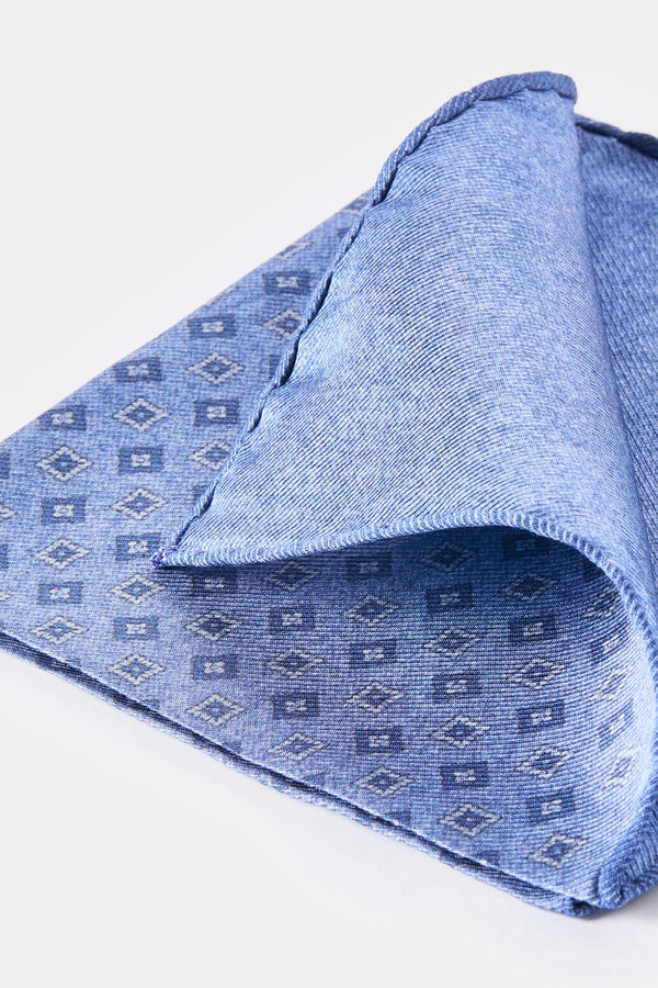 men pini parma fancy pocket square made in italy in avio blue 