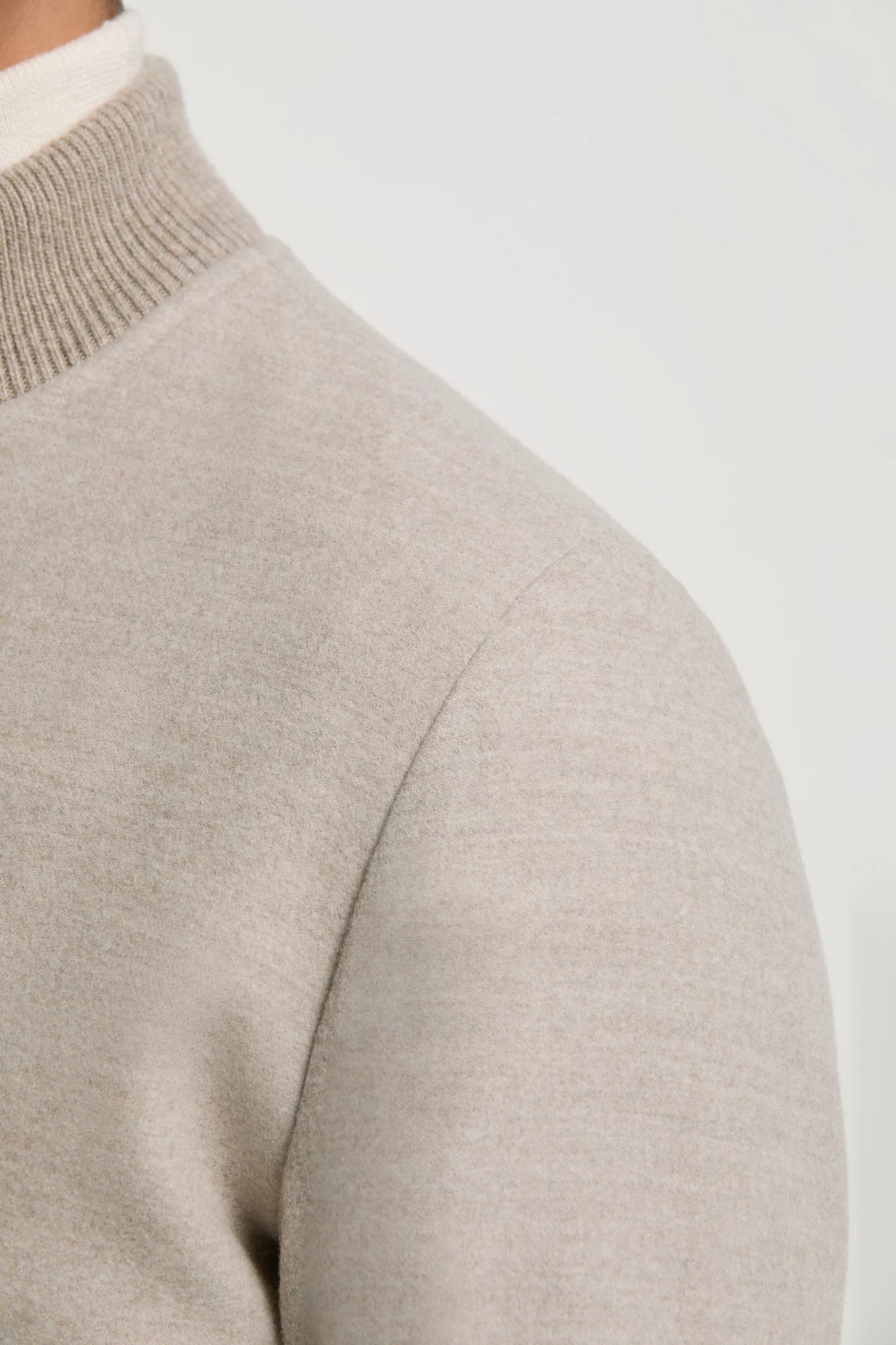 Men pini parma super 180's wool beige bomber made in italy 