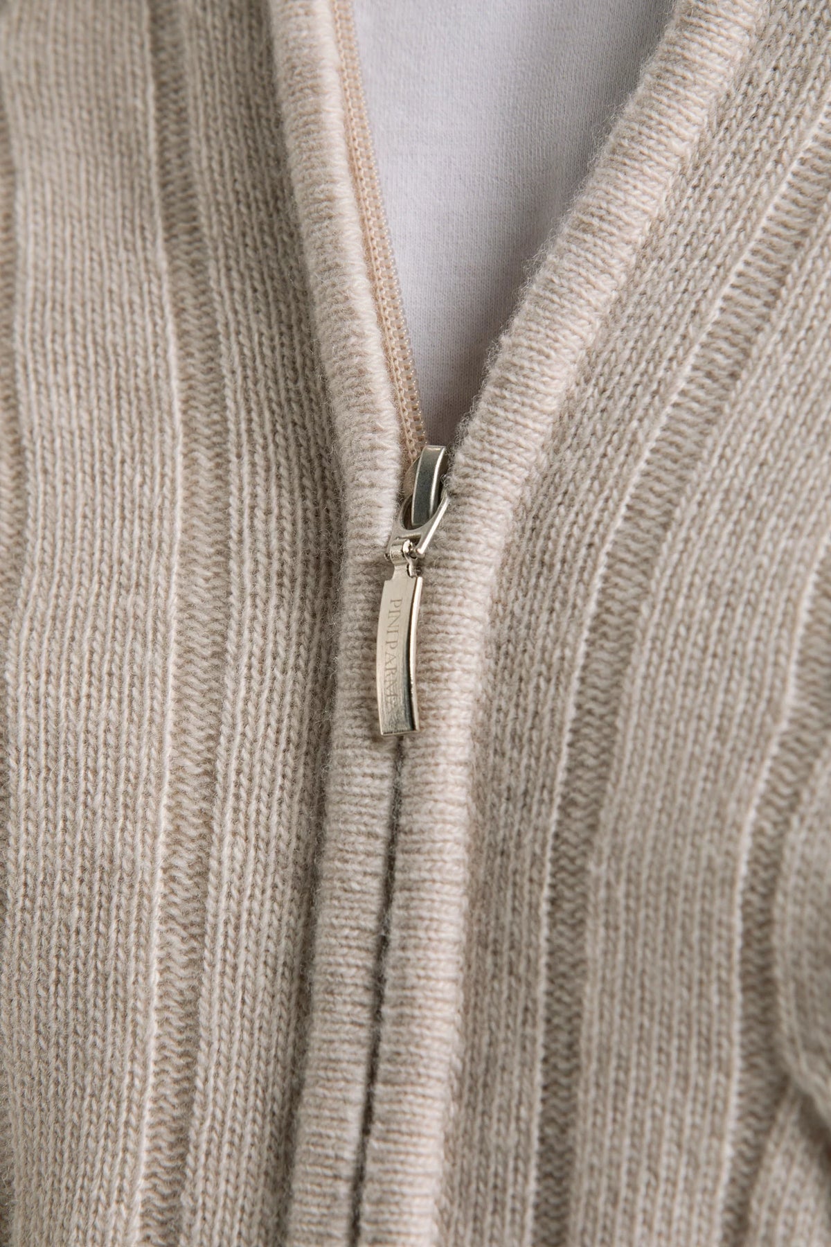 men pini parma beige cable knit full zip made in italy in wool 