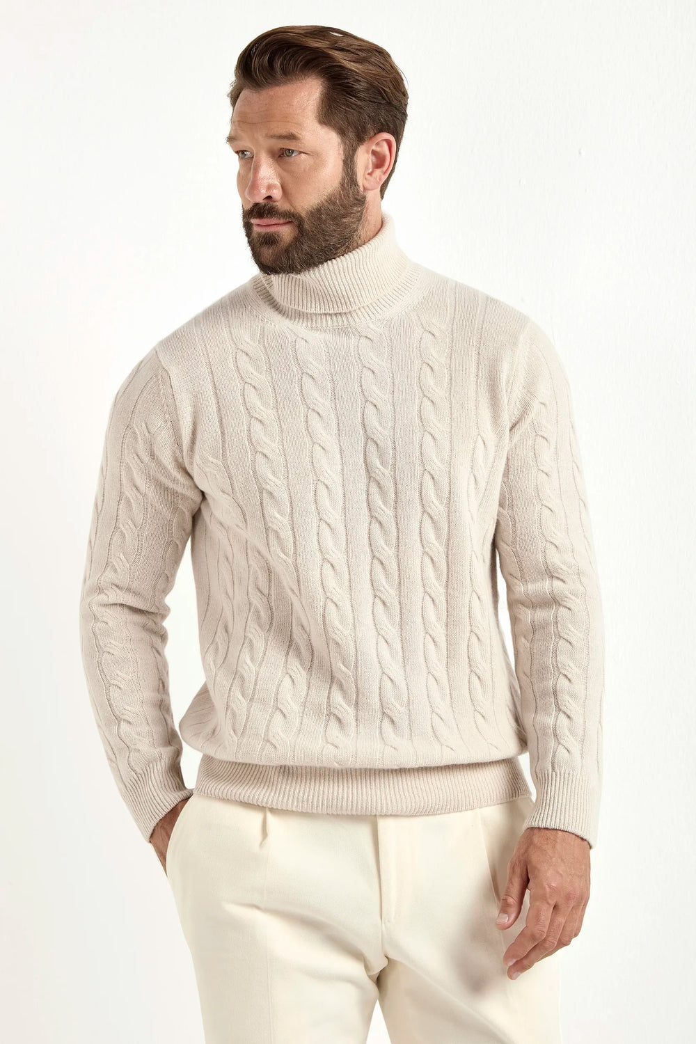 Beige turtleneck, Beige cable turtleneck, Beige cable knit, col roulé Beige, col roulé cable Beige, col roulé laine cachemire, Beige wool cachemire turtleneck, dolcevita Beige, dolcevita beige a cavi, dolcevita beige lana cachemire