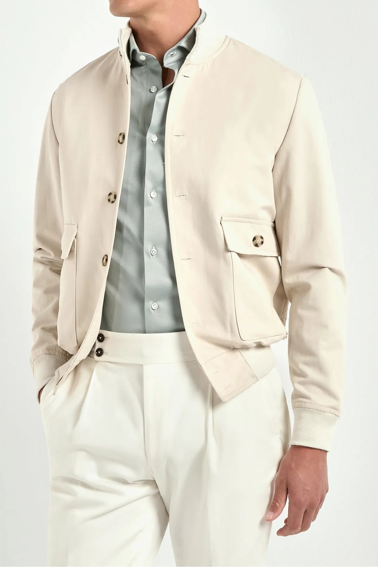 Bomber en coton beige - Made in Italy