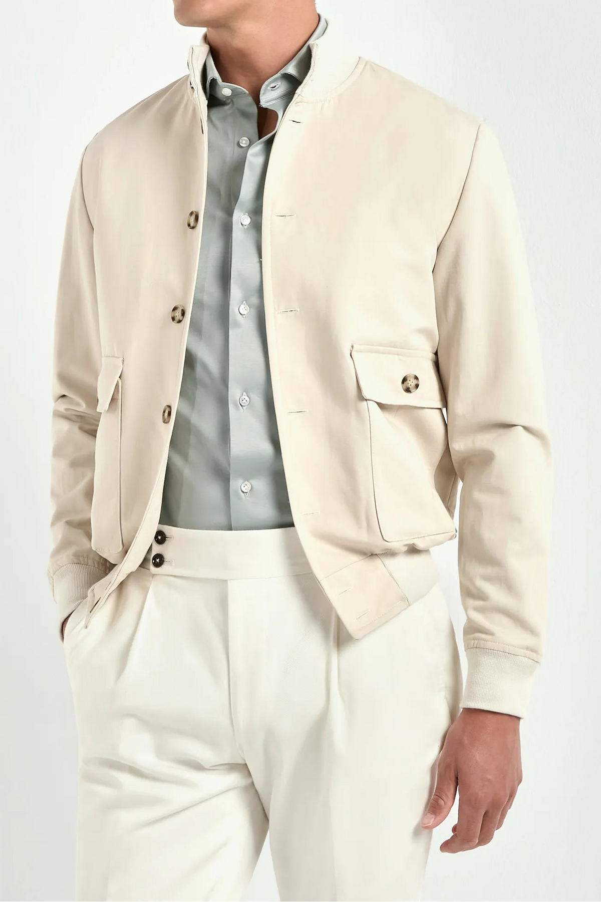 Bomber en coton beige - Made in Italy
