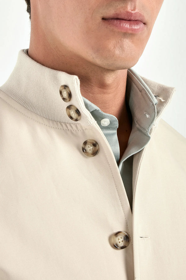 Beige cotton bomber - Made in Italy