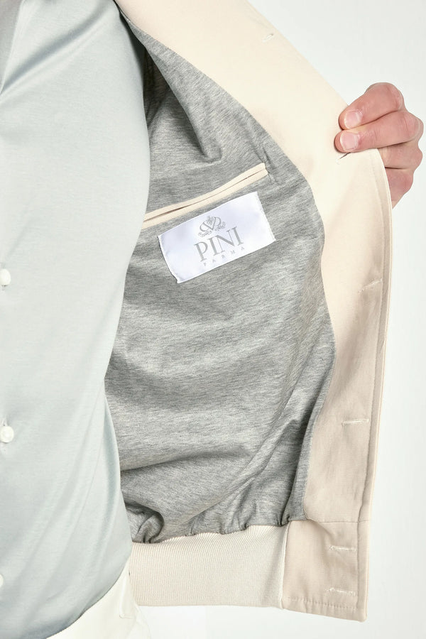 Beige cotton bomber - Made in Italy
