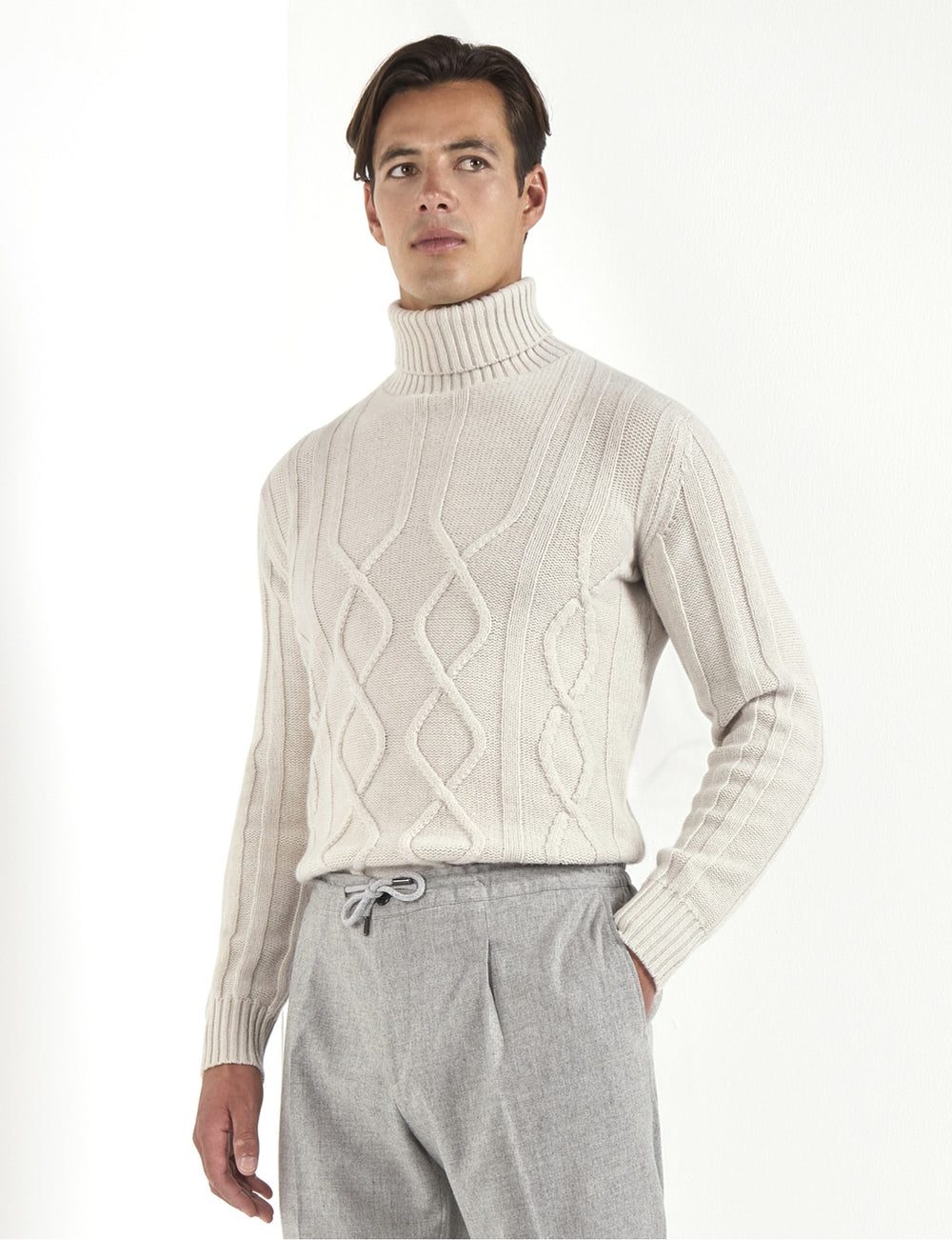 beige jacquard turtleneck, men's jacquard turtleneck, italian wool turtleneck, beige wool turtleneck, luxury men's turtleneck, elegant men's turtleneck, refined jacquard turtleneck, tailored beige turtleneck, premium italian turtleneck, sophisticated men's knitwear, timeless italian turtleneck, upscale men's turtleneck, classic beige turtleneck, italian craftsmanship knitwear, premium men's wool turtleneck, refined italian jacquard turtleneck