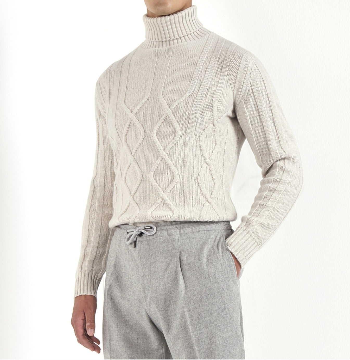 beige jacquard turtleneck, men's jacquard turtleneck, italian wool turtleneck, beige wool turtleneck, luxury men's turtleneck, elegant men's turtleneck, refined jacquard turtleneck, tailored beige turtleneck, premium italian turtleneck, sophisticated men's knitwear, timeless italian turtleneck, upscale men's turtleneck, classic beige turtleneck, italian craftsmanship knitwear, premium men's wool turtleneck, refined italian jacquard turtleneck