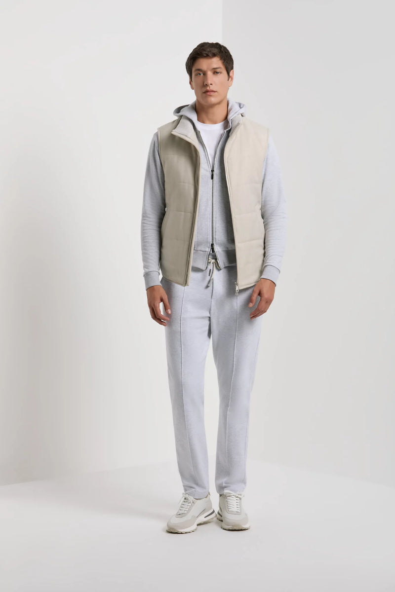 Men Pini Parma Made in Italy wool cashemere beige padded vest