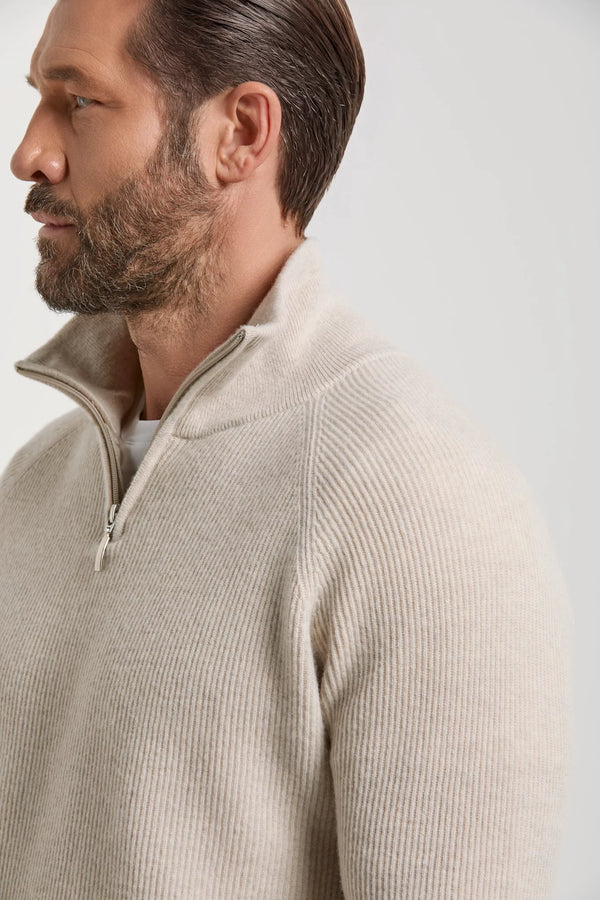men pini parma beige sweater made in italy in wool and cashmere 
