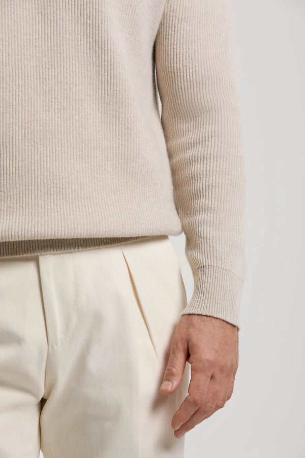 men pini parma beige sweater made in italy in wool and cashmere 
