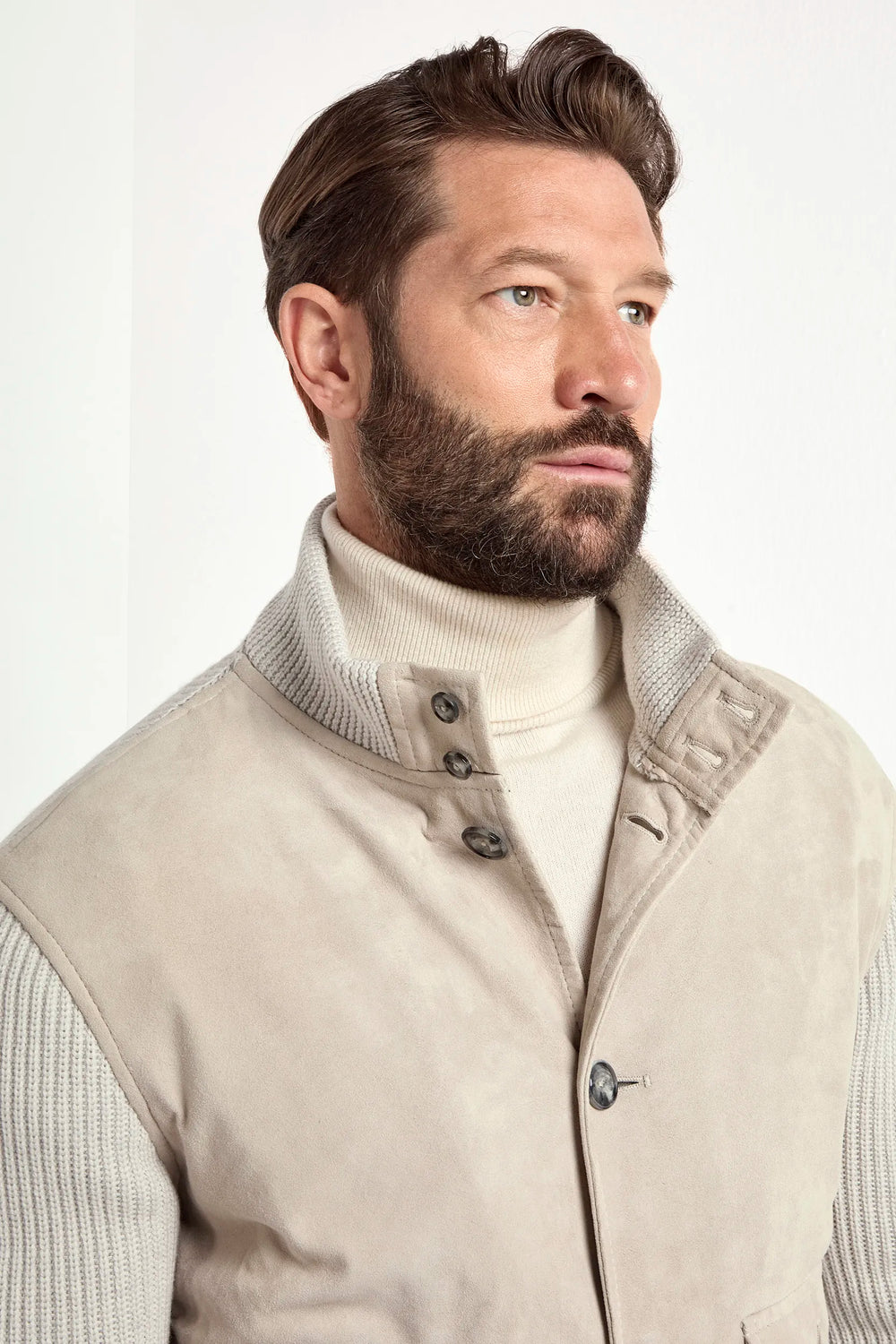 beige suede knit bomber, men's suede bomber, italian suede bomber, beige knit bomber, luxury men's bomber, elegant men's bomber, refined suede bomber, tailored beige bomber, premium italian bomber, sophisticated men's bomber, timeless italian bomber, upscale men's bomber, classic beige bomber, italian craftsmanship bomber, premium men's suede bomber, refined italian knit bomber