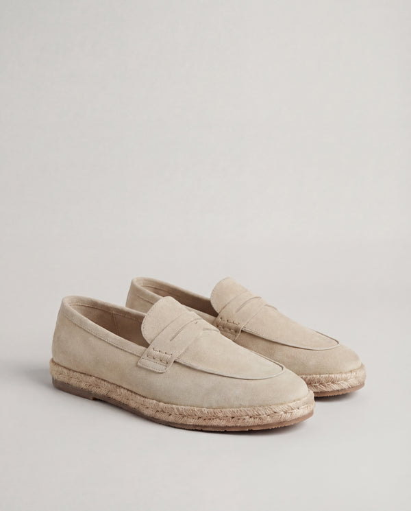 men Pini Parma beige espadrilles made in italy in suede leather 