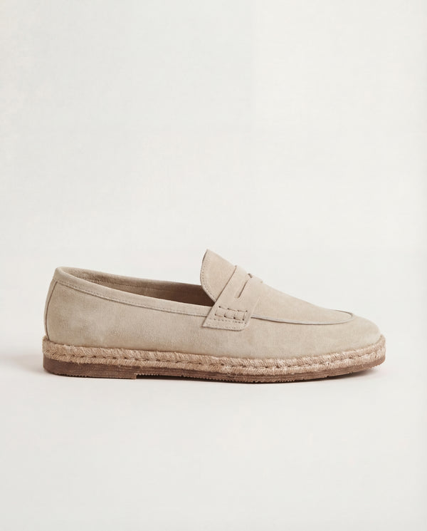 men Pini Parma beige espadrilles made in italy in suede leather 