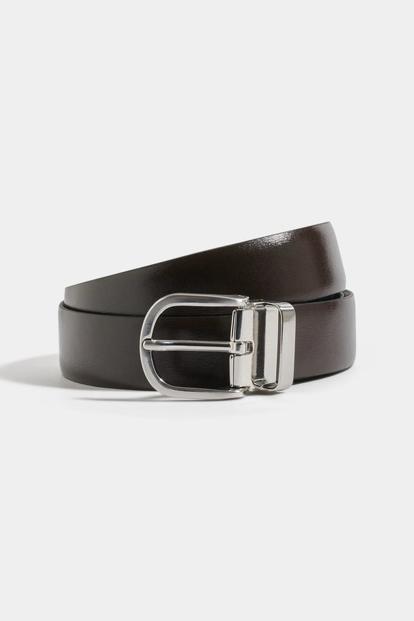Black and brown reversible belt - Made in Italy