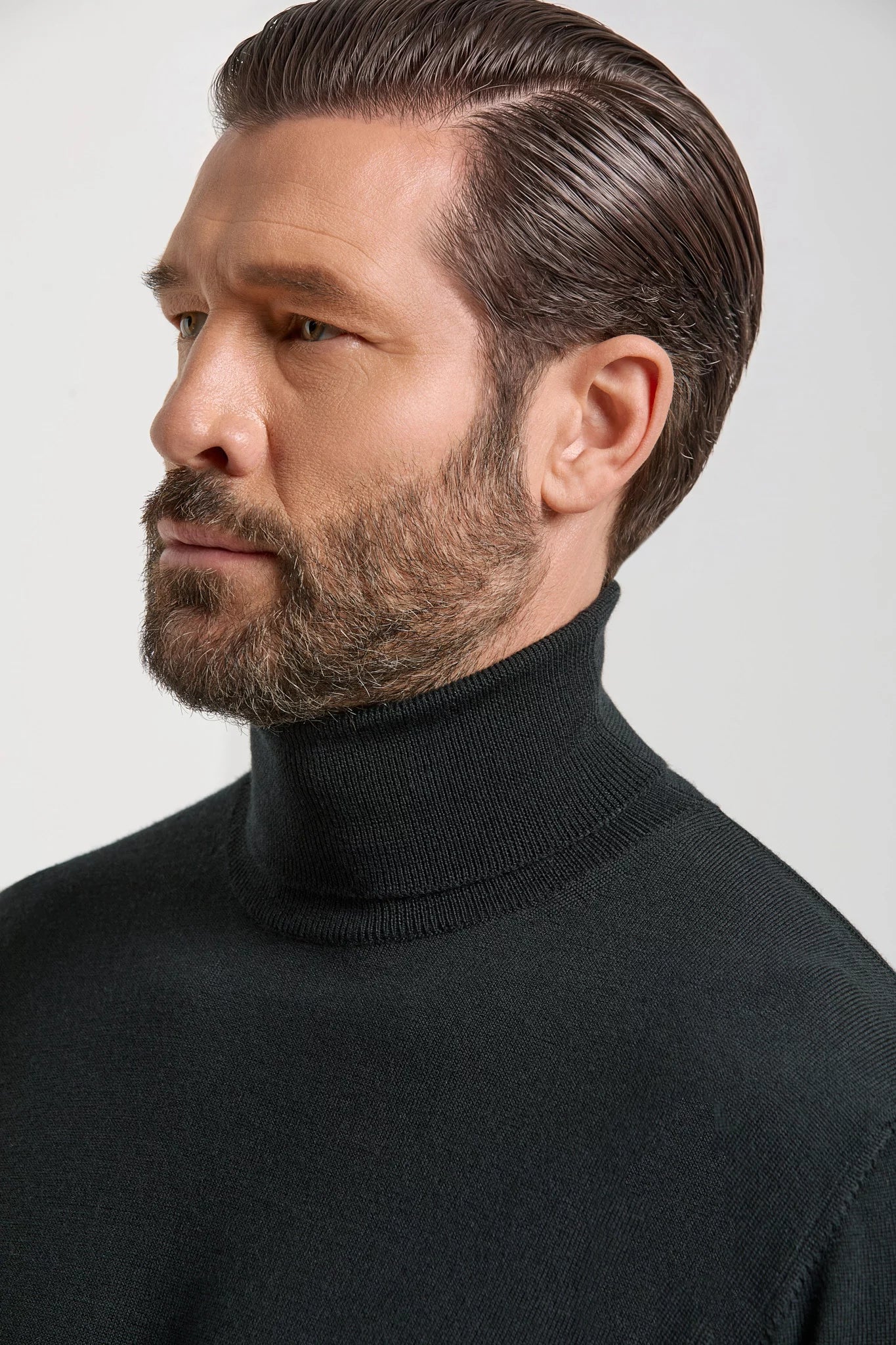 men pini parma black turtleneck made in italy in merino wool 