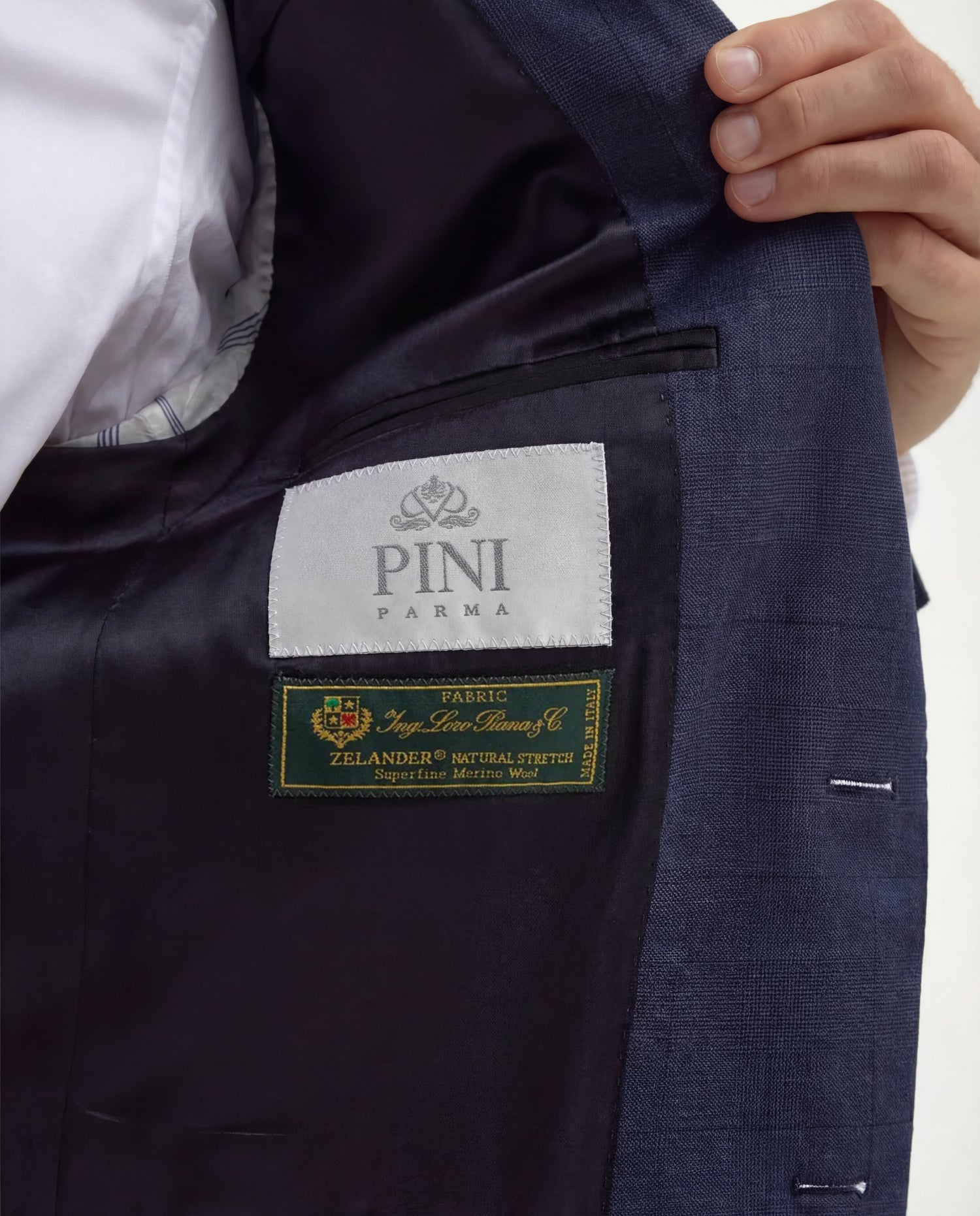 Costume Bleu grisé Prince de Galles Entièrement entoilé - Made in Italy