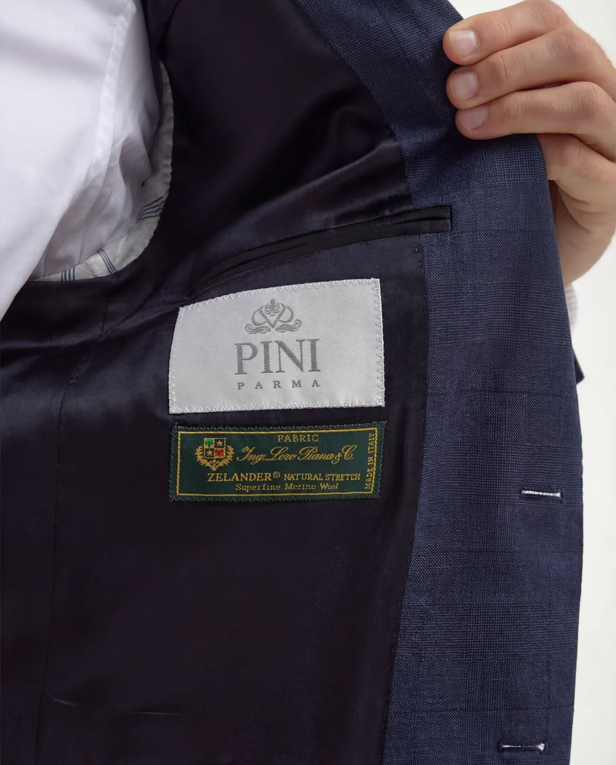 Costume Bleu grisé Prince de Galles Entièrement entoilé - Made in Italy