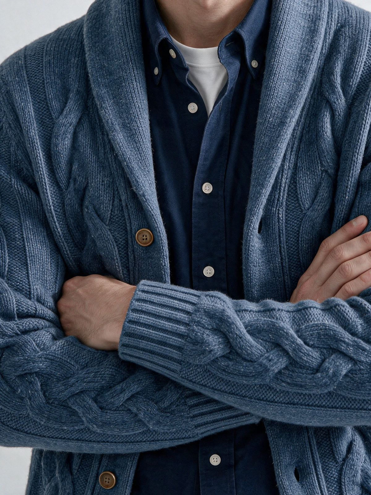 Cardigan en maille bleu - Made in Italy