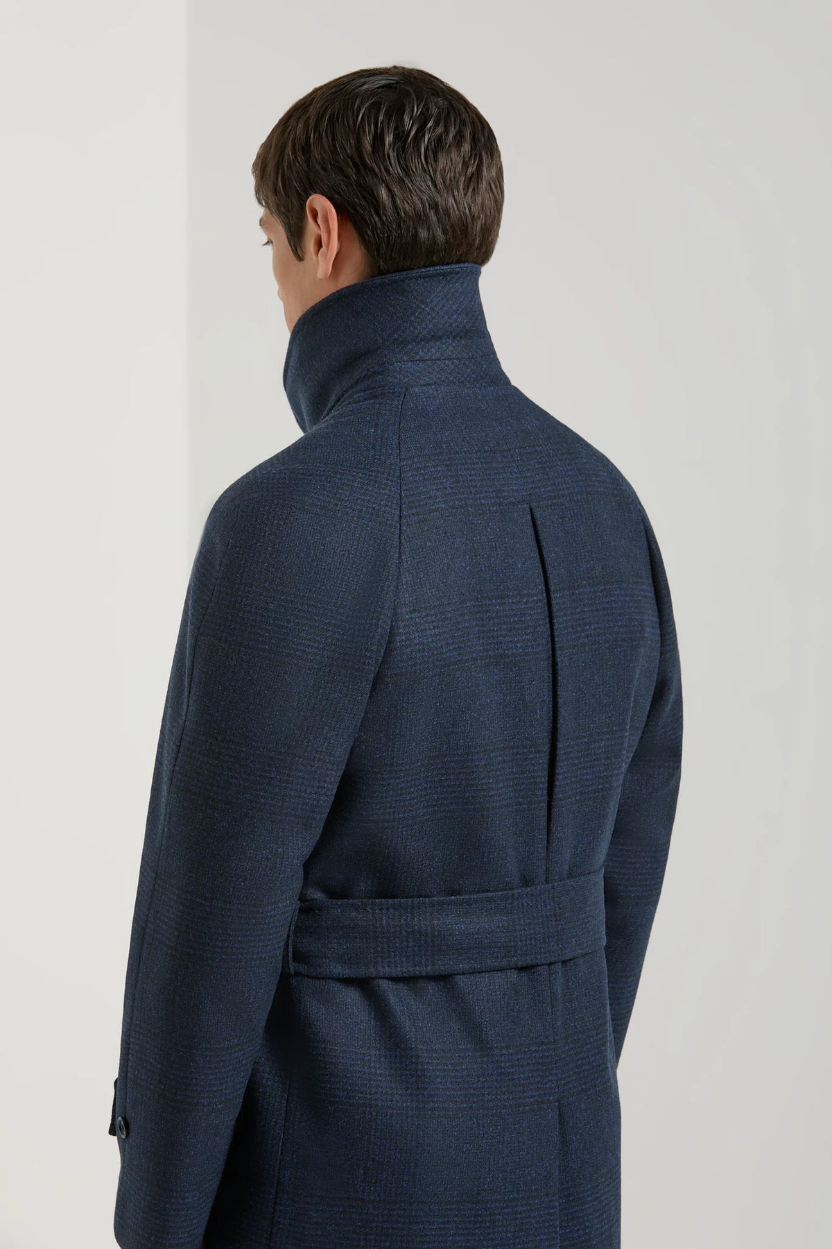 Cappotto raglan blu Principe di Galles - Made in Italy