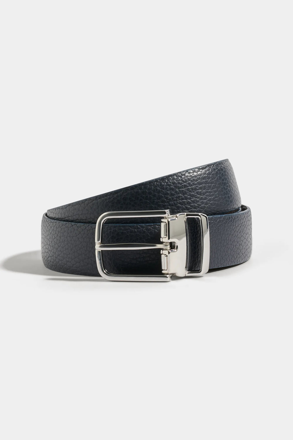 Blue and brown reversible belt - Made in Italy