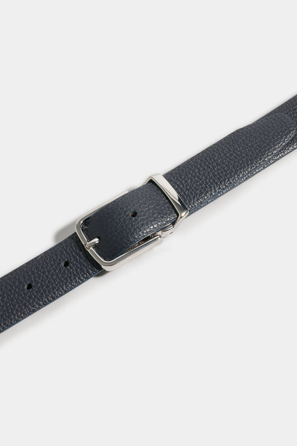 Blue and brown reversible belt - Made in Italy