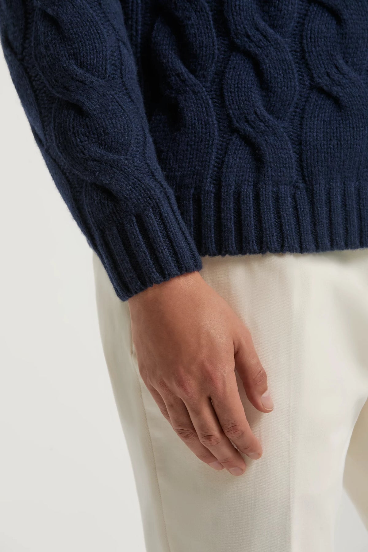 men pini parma blue cable turtleneck made in italy in wool 