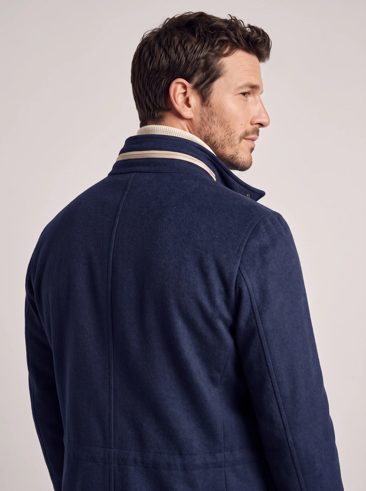Field jacket blu in cashmere - Made in Italy