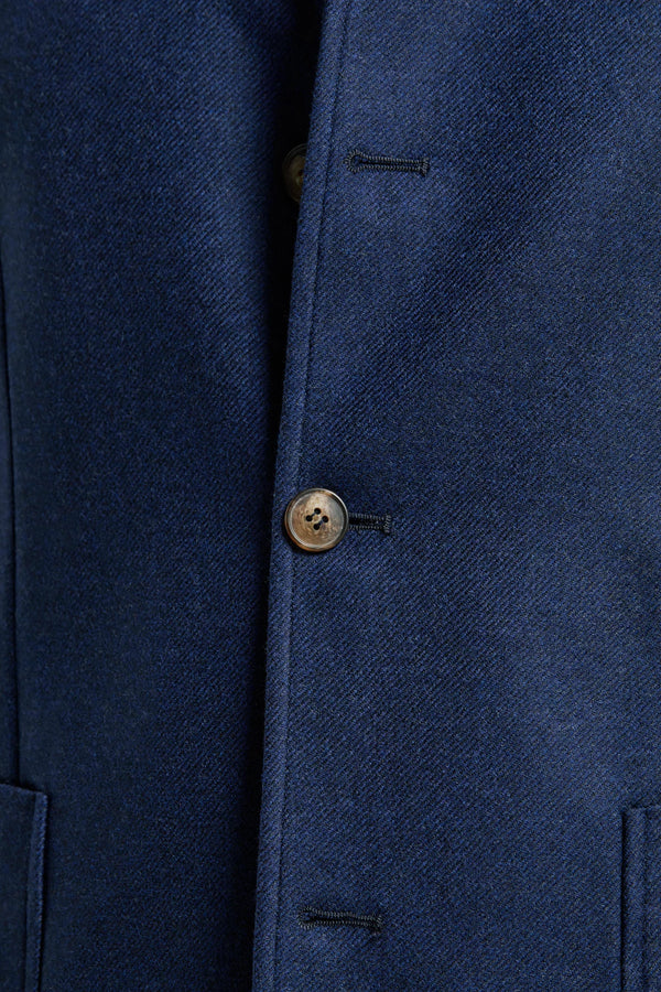 men pini parma blue coreana jacket made in italy in wool and cashmere 
