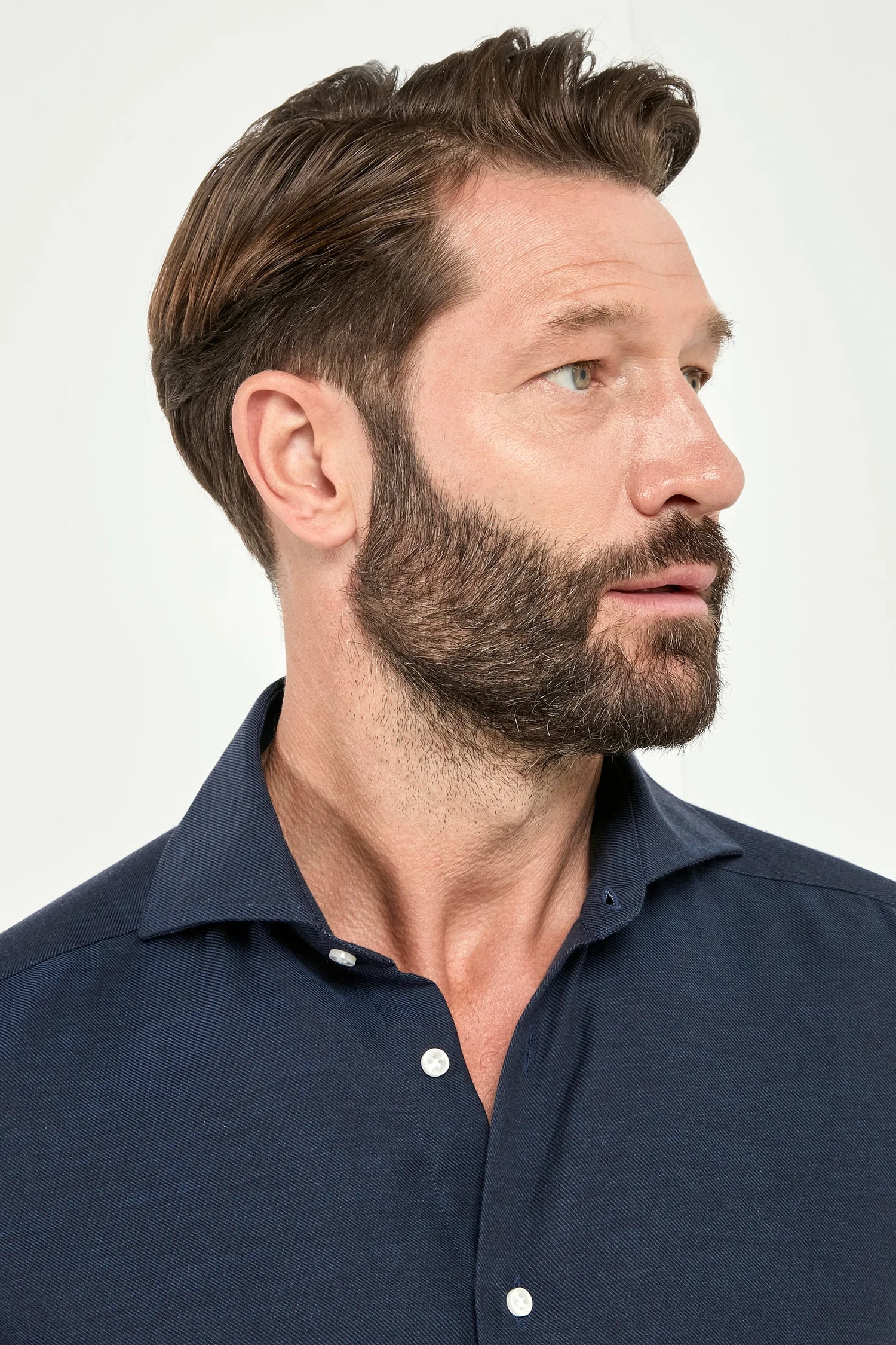 Blue cashmere and cotton shirt - Made in Italy