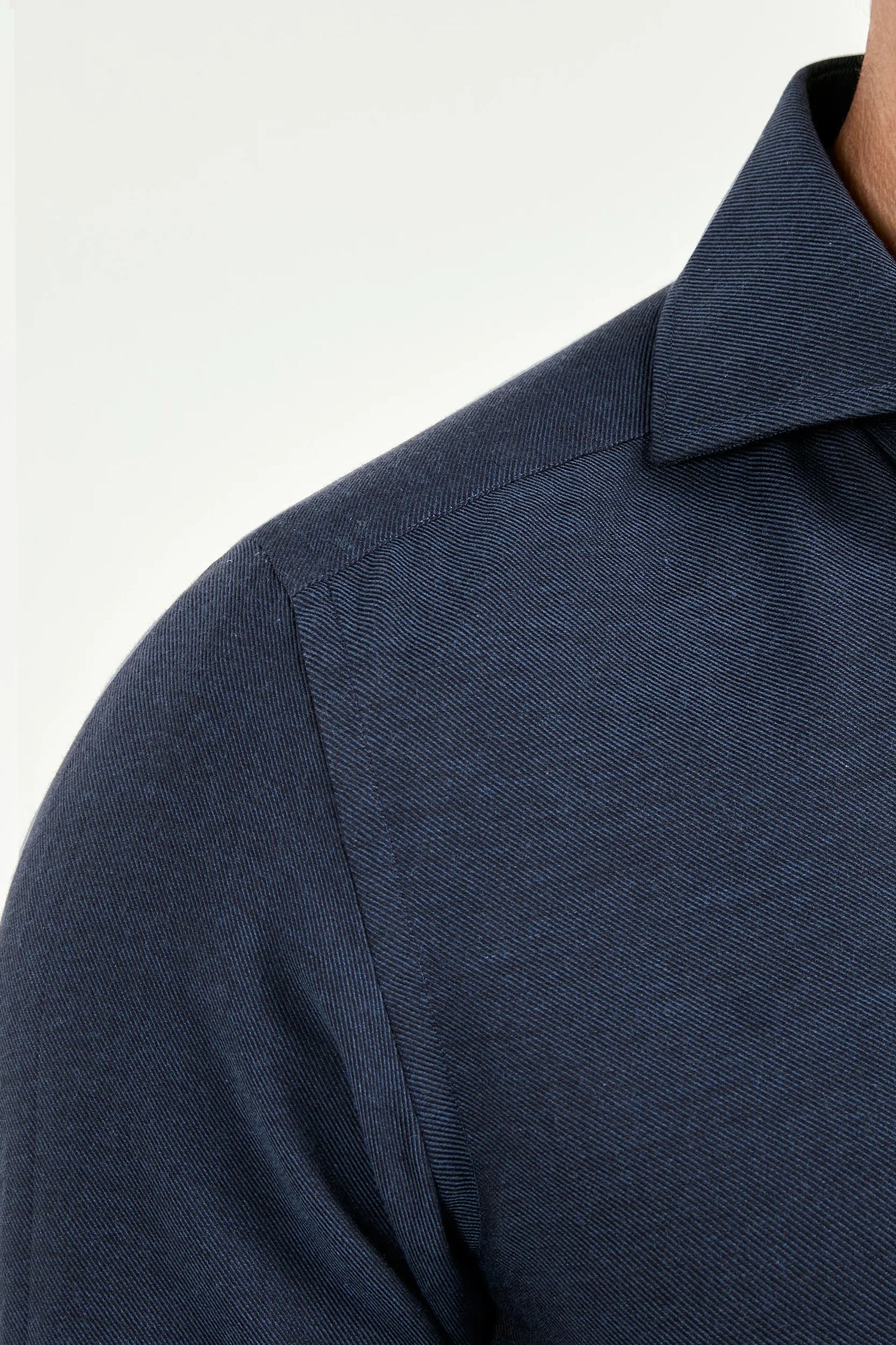 Blue cashmere and cotton shirt - Made in Italy