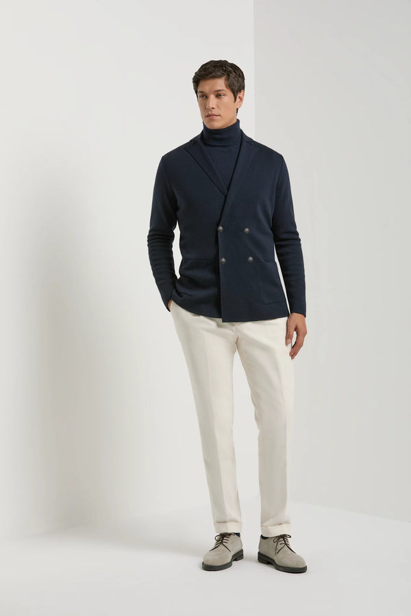 men pini parma double breasted knitted jacket made in italy in wool 