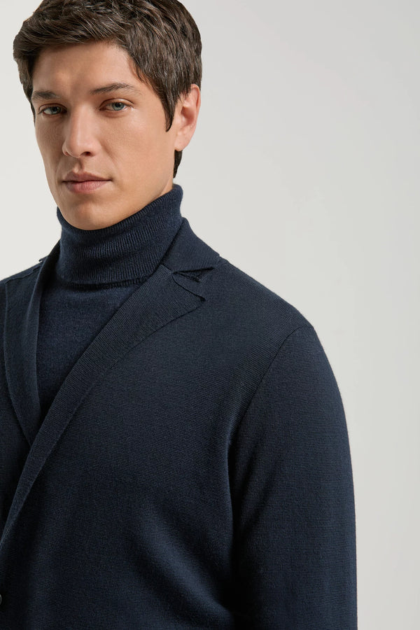 men pini parma double breasted knitted jacket made in italy in wool 