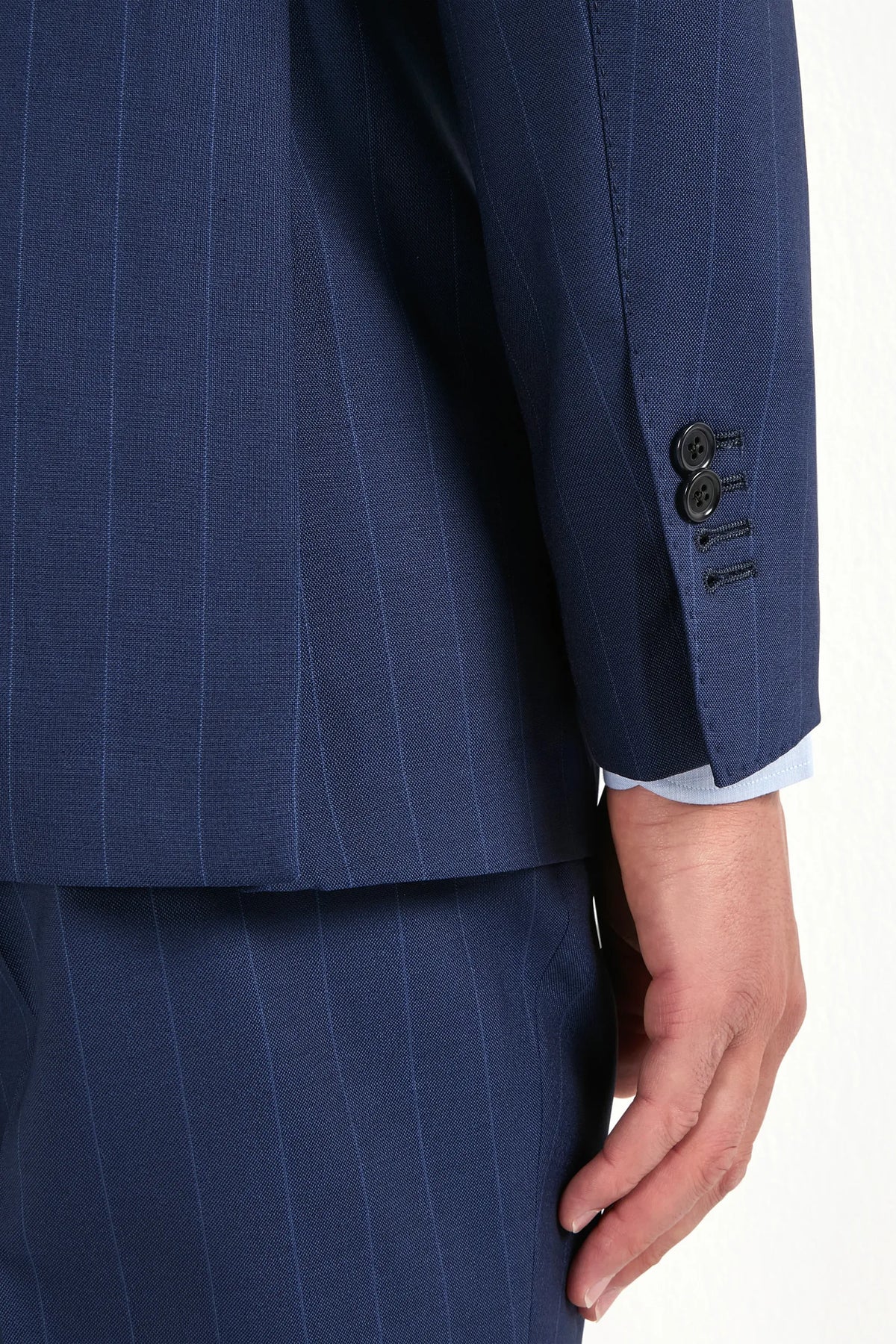 Men Pini Parma bue striped double breasted suit made in italy in wool 
