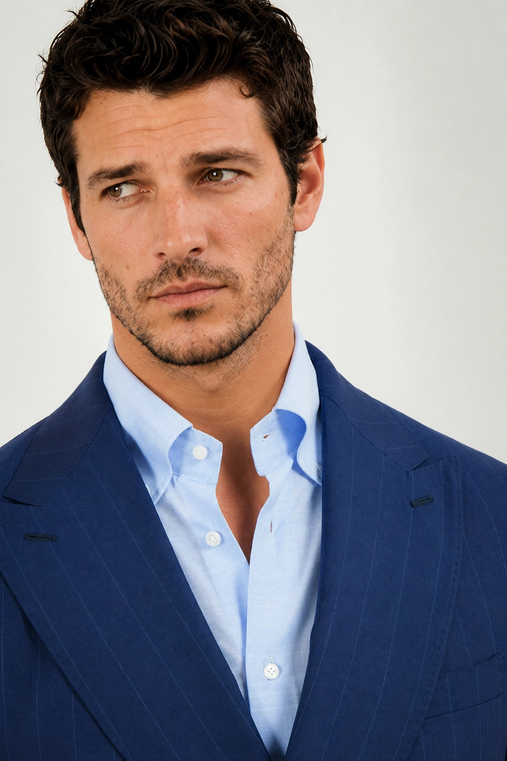 Men Pini Parma bue striped double breasted suit made in italy in wool 