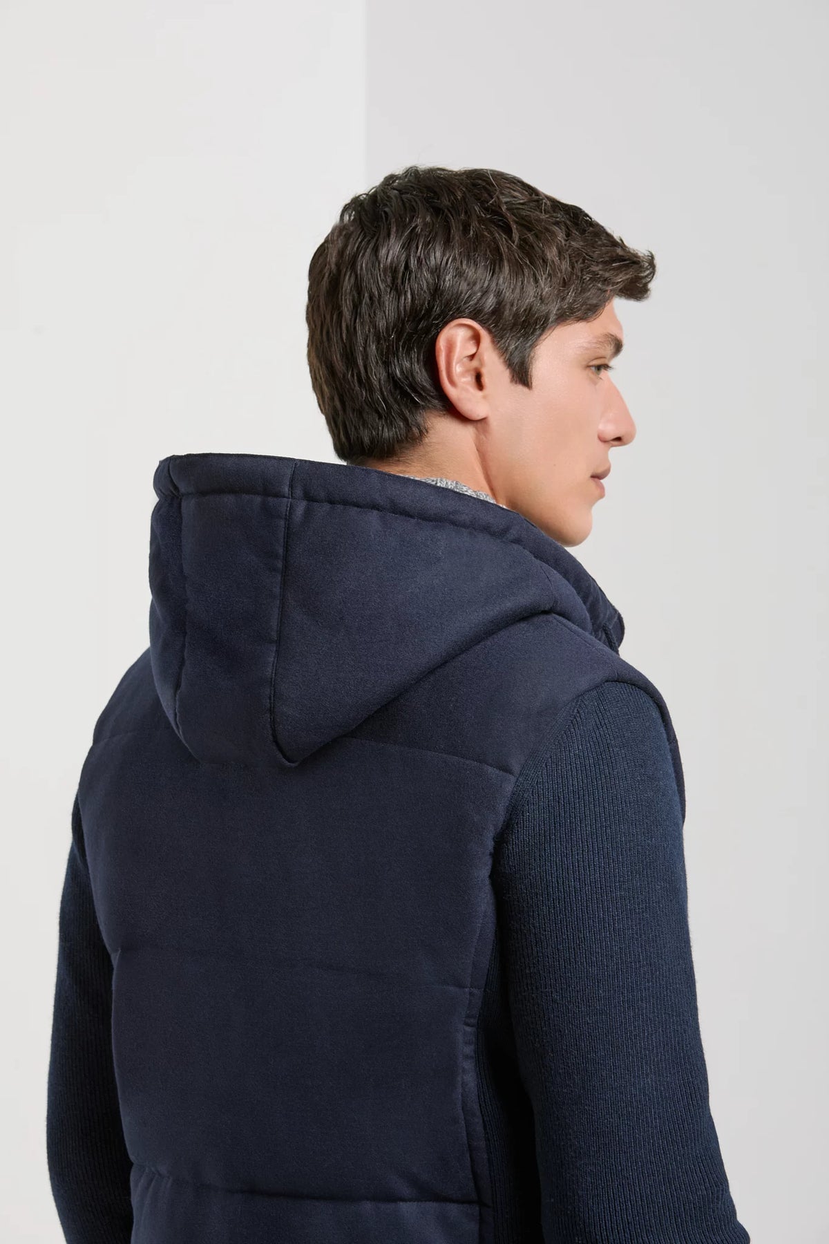 men pini parma blue hooded jacket made in italy in wool 