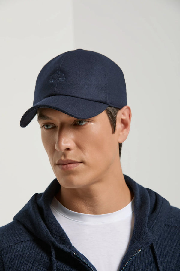 Casquette de baseball en flanelle bleue - Made in Italy