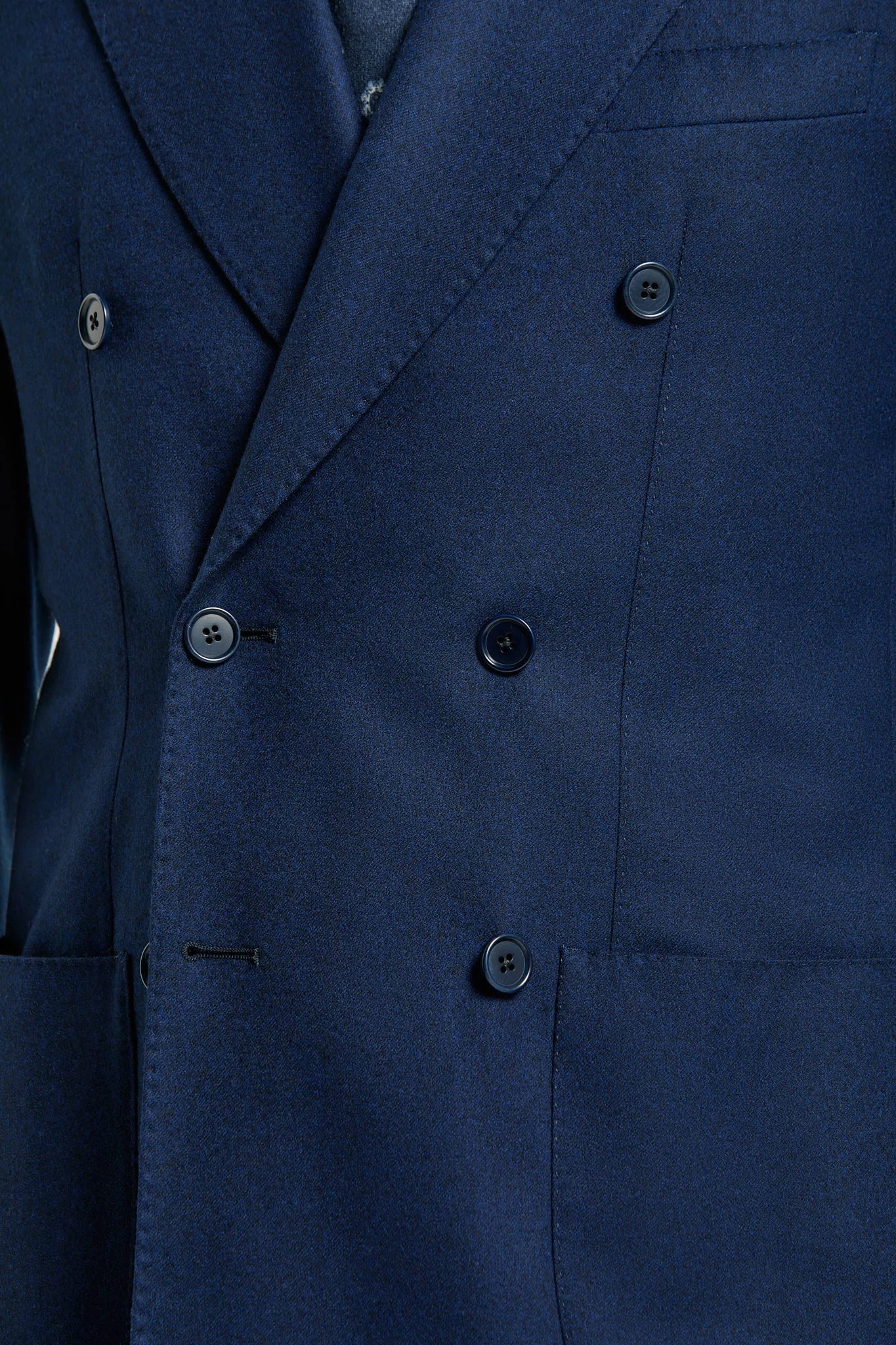 Pini Parma made in Italy men blue flannel double breasted jacket 