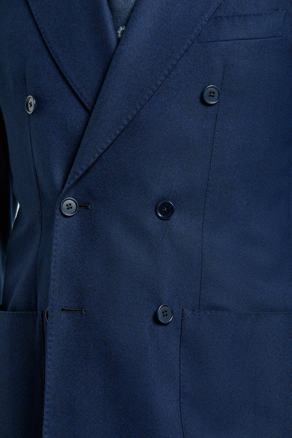 Pini Parma made in Italy men blue flannel double breasted jacket 