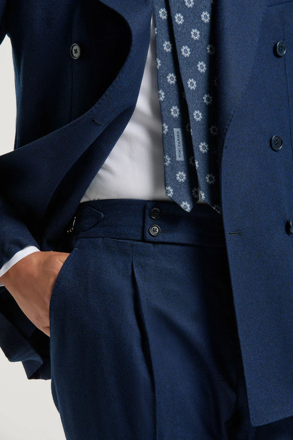 Pini Parma made in Italy men blue flannel double breasted jacket 