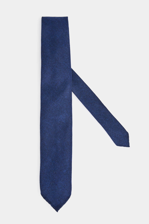 Blue flannel tie - Made In Italy
