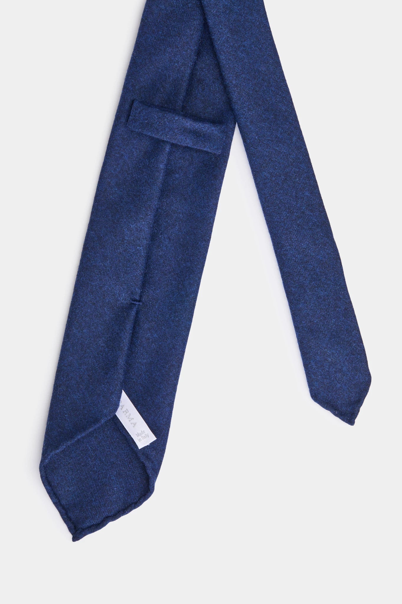 Cravatta blu in flanella - Made in Italy