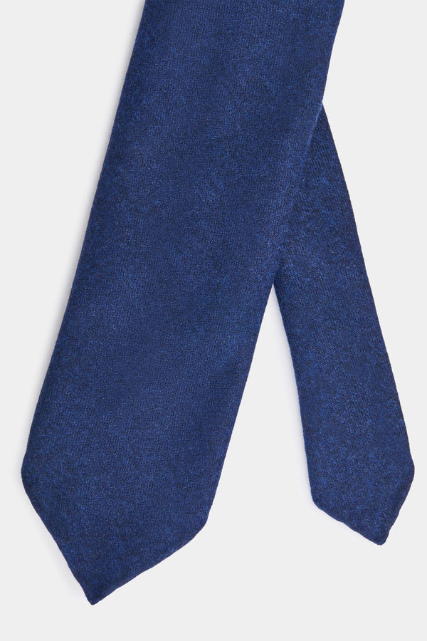 Blue flannel tie - Made In Italy