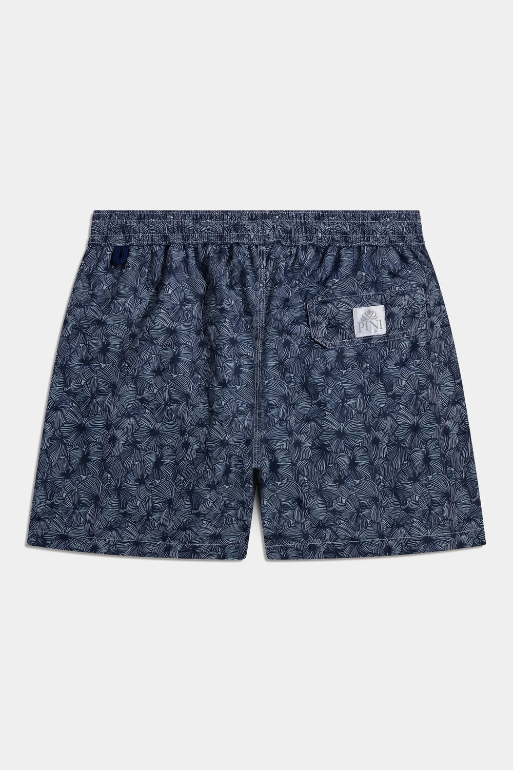 Patterned swimshorts on a white background