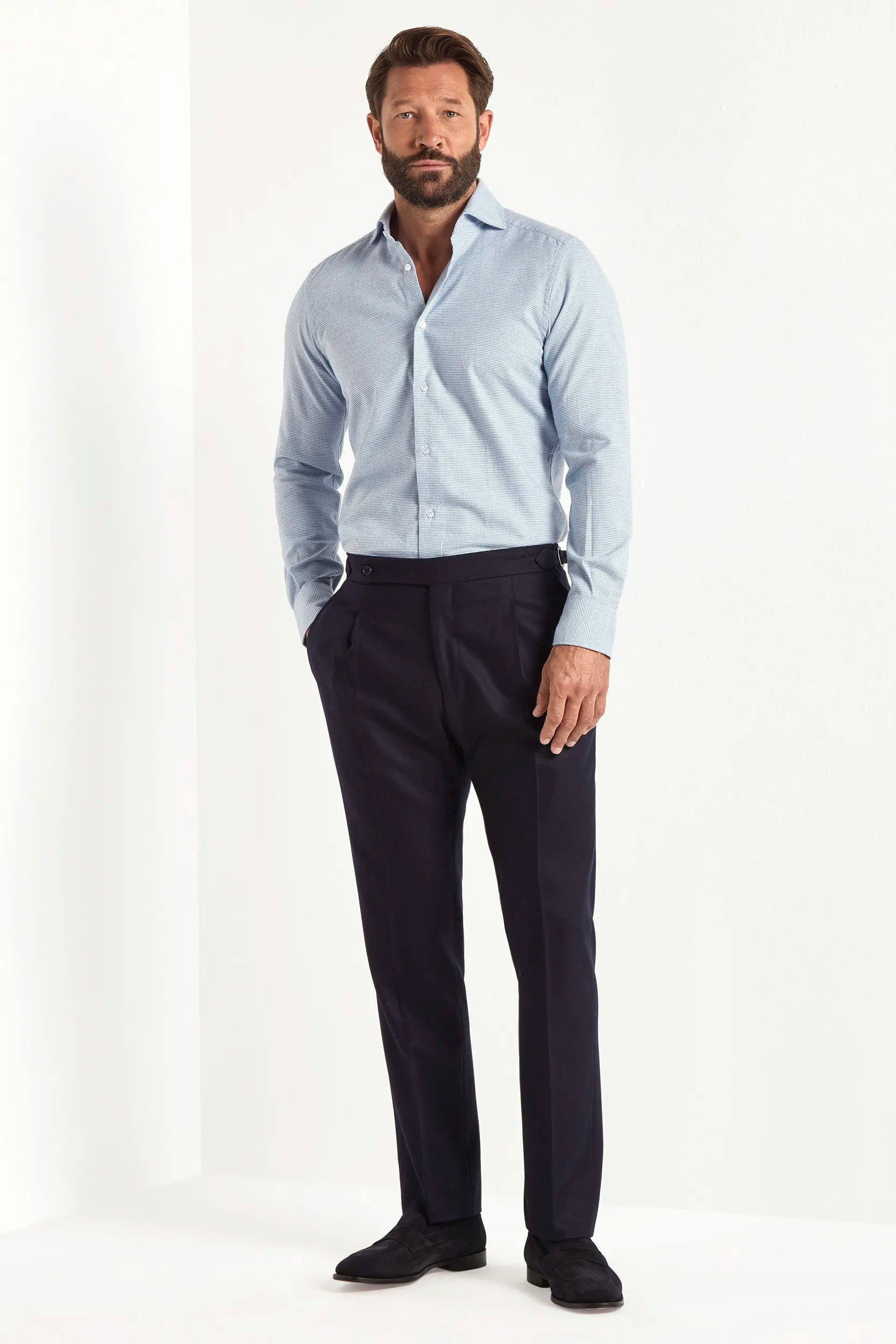 blue houndstooth shirt, men's houndstooth shirt, italian cotton cashmere shirt, blue patterned shirt, luxury men's shirt, elegant men's shirt, refined houndstooth shirt, tailored blue shirt, premium italian shirt, sophisticated men's shirt, timeless italian shirt, upscale men's shirt, classic blue houndstooth, italian craftsmanship shirt, premium men's cashmere shirt, refined italian shirt