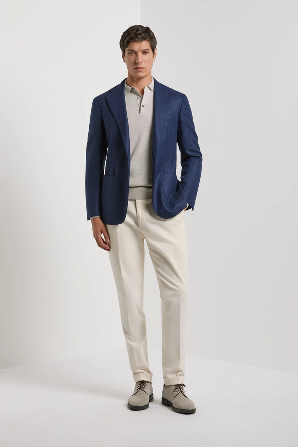 Giacca blu in lana e cashmere - Made in Italy