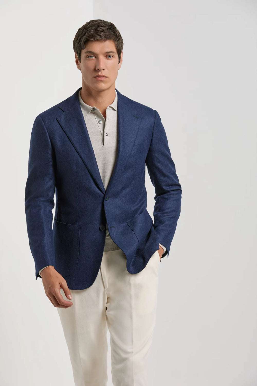 Giacca blu in lana e cashmere - Made in Italy