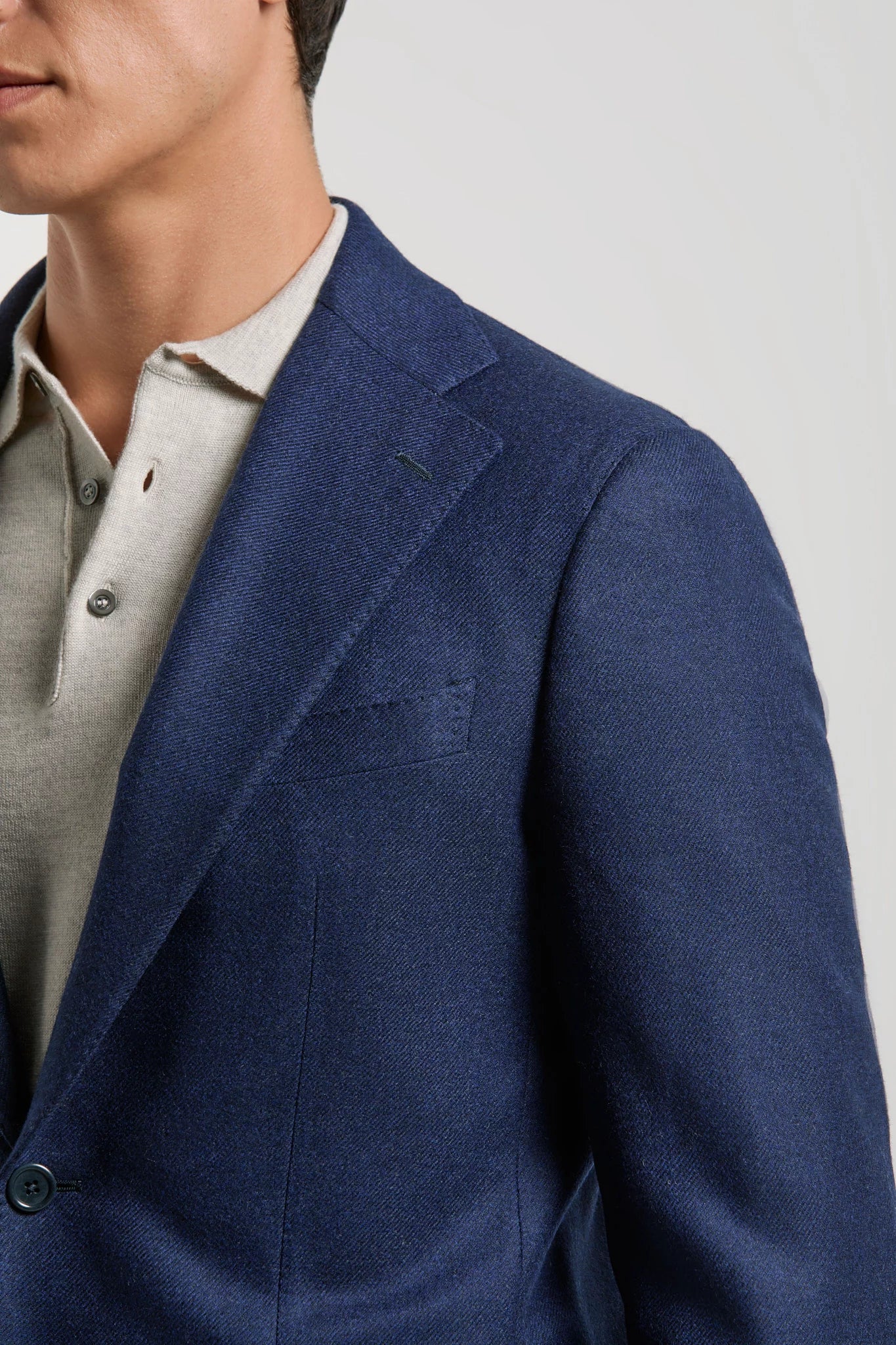 Giacca blu in lana e cashmere - Made in Italy