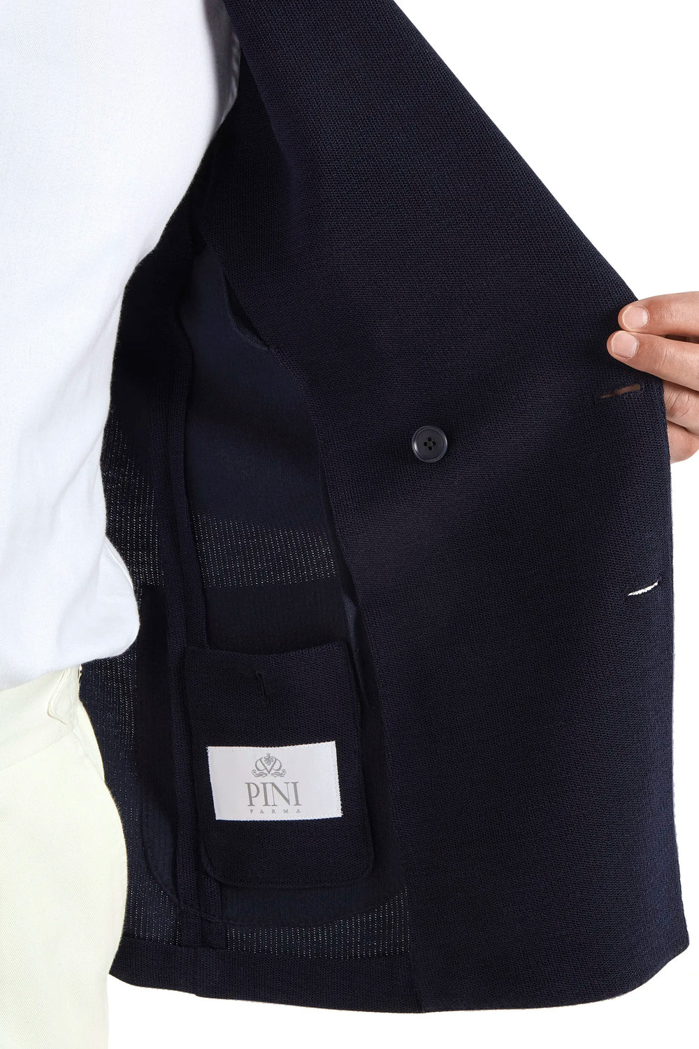 blue jersey jacket, men's double breasted jacket, italian jersey jacket, blue jersey blazer, luxury men's jacket, elegant men's blazer, refined jersey jacket, tailored blue jacket, premium italian jacket, sophisticated men's blazer, timeless italian jacket, upscale men's blazer, classic blue jersey jacket, italian craftsmanship blazer, premium men's jersey blazer, refined italian double breasted jacket
