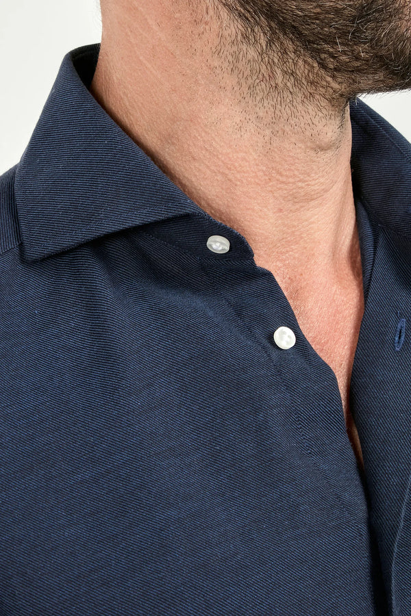 blue jersey shirt, men's jersey shirt, italian jersey shirt, blue cotton jersey shirt, luxury men's shirt, elegant men's shirt, refined jersey shirt, tailored blue jersey shirt, premium italian shirt, sophisticated men's jersey shirt, timeless italian shirt, upscale men's shirt, classic blue jersey shirt, italian craftsmanship shirt, premium men's jersey shirt, refined italian jersey shirt