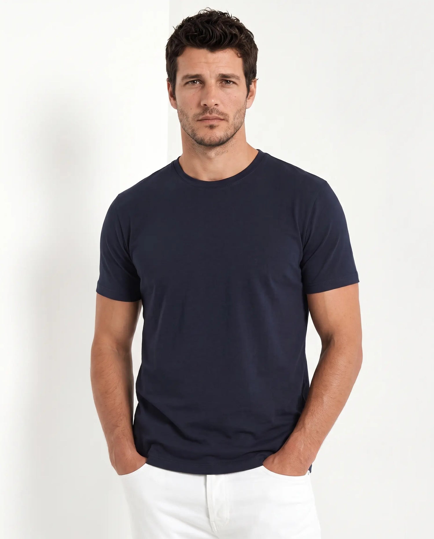 Pini Parma Italy men blue jersey t-shirt casual